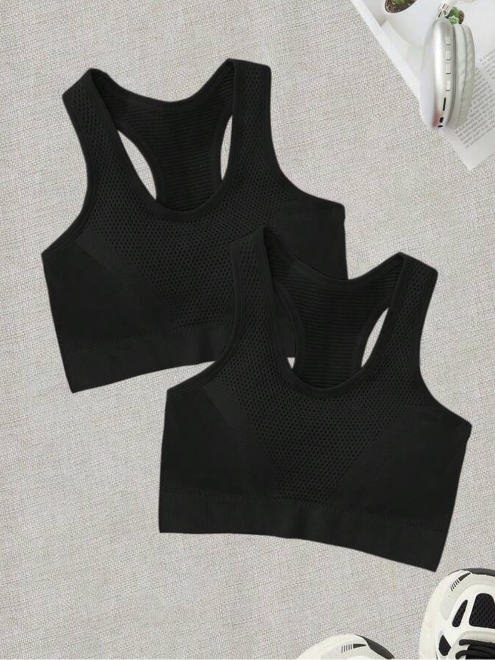 SHEIN large Black Seamless Racerback Sports Bras - Brand new